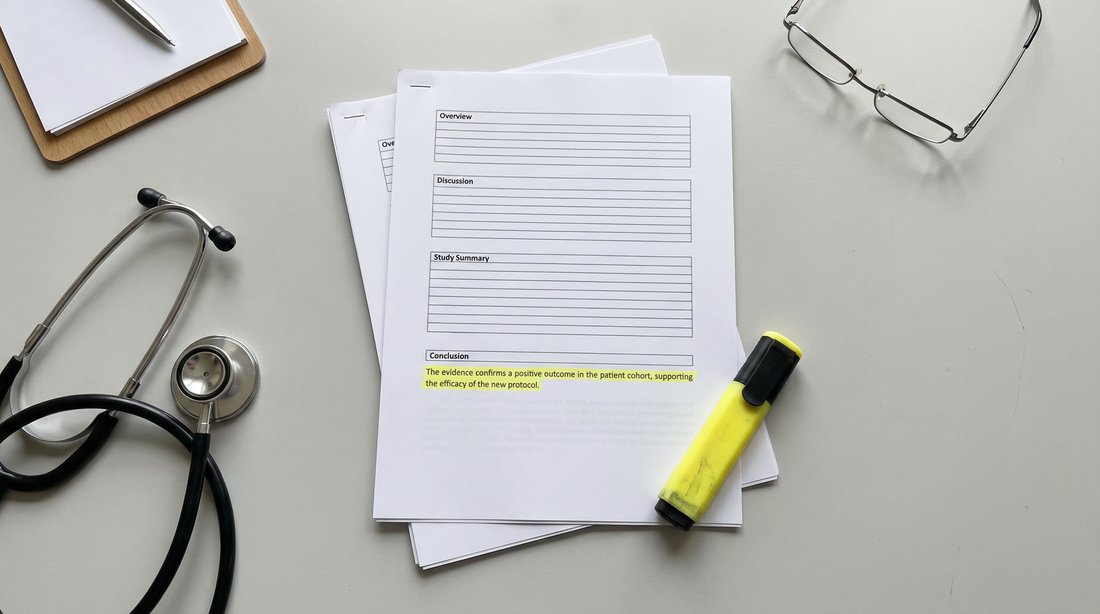 Escritorio del odontólogo con fichas periodontales, anteojos y estetoscopio