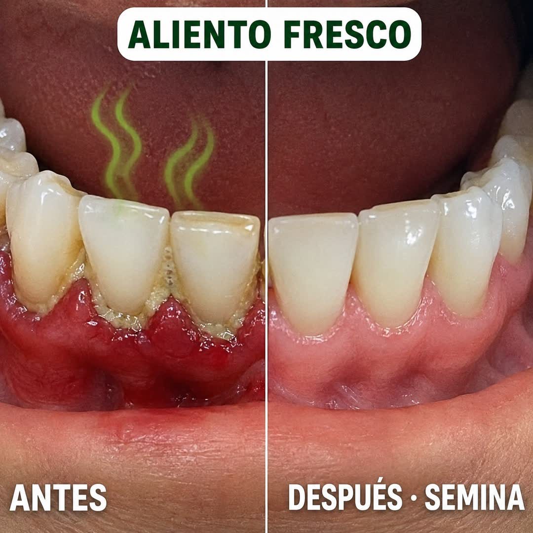 Encía antes y después: inflamada con bacterias vs sana y firme